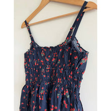 Load image into Gallery viewer, Abercrombie &amp; Fitch Bra-Free Smocked Waist Mini Dress Blue M NWT
