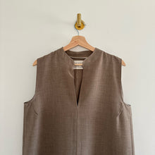 Load image into Gallery viewer, Hackwith Design House High Low Hem Sleeveless Mini Dress Brown M
