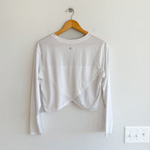 Load image into Gallery viewer, Lululemon Pushing Limits Long Sleeve Cropped Activewear Top White
