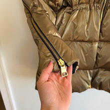Load image into Gallery viewer, Athleta x Alicia Keys Golden Aura Zip Up Hooded Puffer Coat Metallic Brown S

