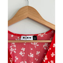 Load image into Gallery viewer, RIXO Zadie Floral Pattern Puff Sleeve Midi Dress Red White 10
