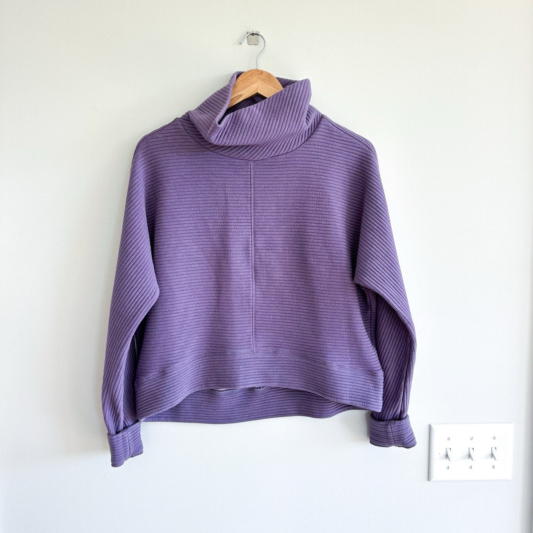 Zella Carey Ridge Funnel Neck Pullover Purple XS