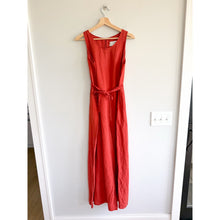 Load image into Gallery viewer, Rachel Zoe Linen Sleeveless Belted Scoop Neck Wide Leg Jumpsuit Rust Orange 2
