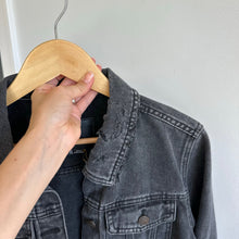 Load image into Gallery viewer, BBJ Los Angeles Distressed Button Front Classic Jean Jacket Black XL
