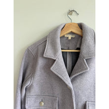 Load image into Gallery viewer, Mystree Notch Lapel Button Front Cropped Jacket Purple S
