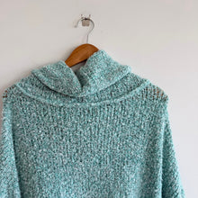 Load image into Gallery viewer, Free People Bff Loopy-Knit Cowl Neck Pullover Sweater Light Blue M
