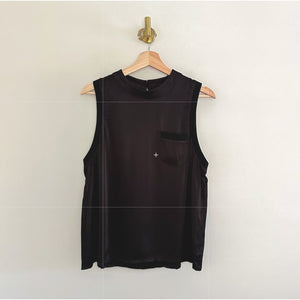 Boston Proper Charmeuse Cargo Satin Set Black L
