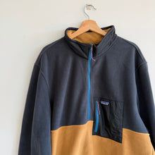 Load image into Gallery viewer, Patagonia Microdini 1/2 Zip Fleece Mock Neck Pullover Grey/Tan XXL
