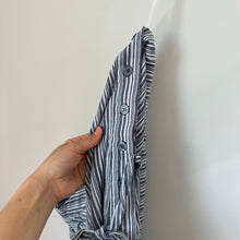 Load image into Gallery viewer, BCBGMAXAZRIA Jolee Cotton Striped One Shoulder 3/4 Sleeve Mini Dress Blue S
