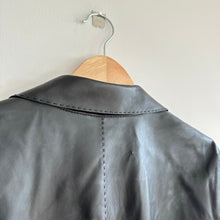 Load image into Gallery viewer, Lafayette 148 New York Kourt Plonge Lambskin Jacket Black L
