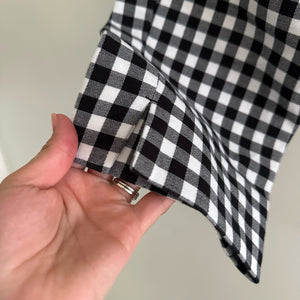 LOFT Julie The Riviera Gingham Pant Black White