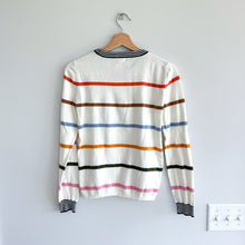 Load image into Gallery viewer, Faherty Cashmere Blend Surf Stripe Sweater In Ivory Surf XS

