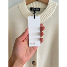 Load image into Gallery viewer, Archer Nina Cashmere Crew Neck Button Front Cardigan Cream M NWT
