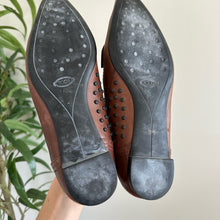 Load image into Gallery viewer, Tod's Leather Slip On Square Toe Penny Loafer Flats Brown 39.5 $495
