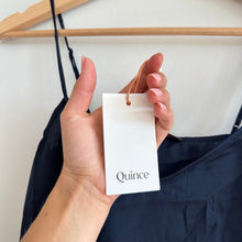 Load image into Gallery viewer, Quince Washabale Stretch Silk V-Neck Cami Navy XS
