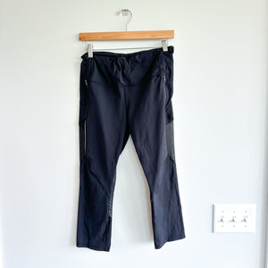 Lululemon Mesh Detail Zipper Pockets Cropped Leggings Black 10