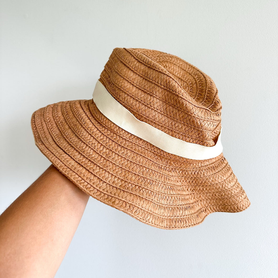 Madewell Packable Braided Straw Hat in Warm Nutmeg