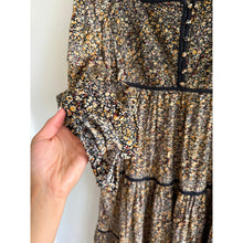 Load image into Gallery viewer, Madewell Embroidered Tiered Floral Casual Midi Dress Brown Black 10 NWT
