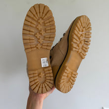 Load image into Gallery viewer, See By Chloé Eileen Suede Fur Trim Lace Up Hiking Boots Tan 9 NEW
