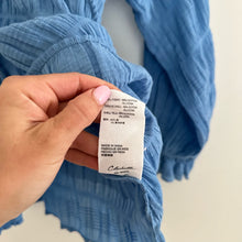 Load image into Gallery viewer, Cleobella Azariah Long Sleeve Smocked Split Neck Blouse Blue S
