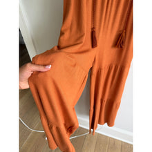 Load image into Gallery viewer, Anthropologie Saturday Sunday Marina Tiered Wide Leg Jumpsuit Terracotta XS
