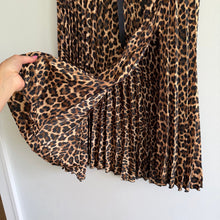 Load image into Gallery viewer, Zara Basic Leopard Print Pleated Tie-Waist Midi Skirt Brown Black L NWT
