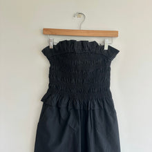Load image into Gallery viewer, GILLI Strapless Cotton Smocked Bodice Wide Leg Jumpsuit Black M
