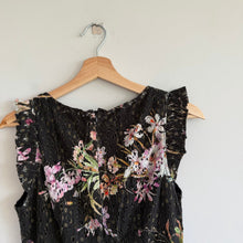 Load image into Gallery viewer, Anthropologie Eri + Ali Neveah Floral Lace Fit &amp; Flare Ruffle Dress Black 10 NWT
