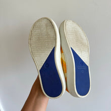 Load image into Gallery viewer, Rothy&#39;s The Kid Sneaker Yellow Puppy Camo Recycled Textile Slip On 13
