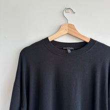 Load image into Gallery viewer, Eileen Fisher Stretch Jersey Knit Crew Neck Long Top Black M
