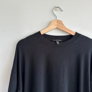 Eileen Fisher Stretch Jersey Knit Crew Neck Long Top Black M