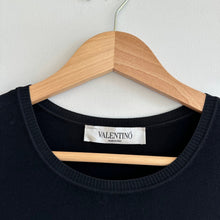 Load image into Gallery viewer, Valentino Flared Stretch Lace Trim Short Sleeve Dress Black 8
