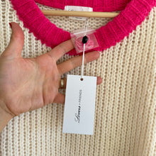 Load image into Gallery viewer, Lovers + Friends Colorblock Knit Oversized Sweater Cream Pink S NWT
