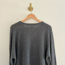 Load image into Gallery viewer, Lauren Moshi Cashmere Ladona Electric Evil Eye Draped Fit Pullover Sweater Gray XL
