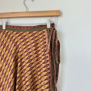 Free People Good 4 U Tribal-Inspired Print Midi Wrap Skirt Brown 4