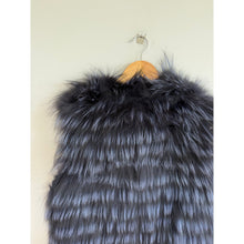 Load image into Gallery viewer, Linda Richards Genuine Fox Fur Reversible Quilted Vest Purple L
