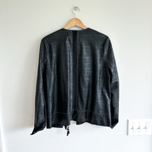 Load image into Gallery viewer, Lafayette 148 Anasophia Leather Metallic Jacket in Black Metal L
