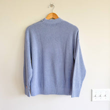 Load image into Gallery viewer, Lunya Cozy Cotton Silk Crew Neck Knit Pullover Sweater Blue XS NWT
