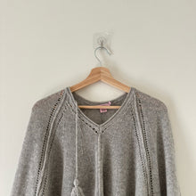 Load image into Gallery viewer, Calypso St. Barth Cashmere V-Neck Asymmetric Hem Poncho Sweater XS
