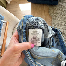Load image into Gallery viewer, Anthropologie Pilcro Raw Hem High Rise Flared Jeans Blue 29
