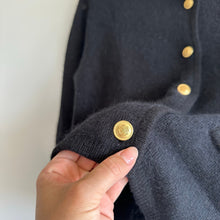 Load image into Gallery viewer, Vineyard Vines Plush Cardigan Wool-Cashmere Blend Button Front Sweater Black M
