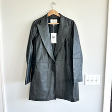 Load image into Gallery viewer, Lafayette 148 New York Kourt Plonge Lambskin Jacket Black L
