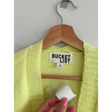 Load image into Gallery viewer, Bucketlist Oversized Star Pattern Button Front Cardigan Lime Yellow M NWT
