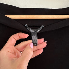 Load image into Gallery viewer, Eileen Fisher Washable Stretch Crepe Shift Dress Black L
