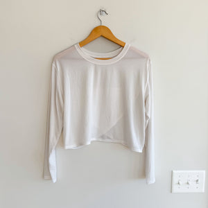 Lululemon Pushing Limits Long Sleeve Cropped Activewear Top White