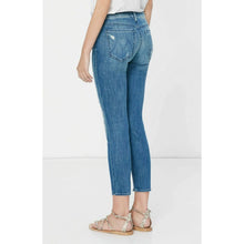 Load image into Gallery viewer, Mother The Looker Crop High Rise Ripped Denim Jeans Blue 26
