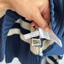 Load image into Gallery viewer, Madewell Wide Rib Turtleneck Sweater Navy White M
