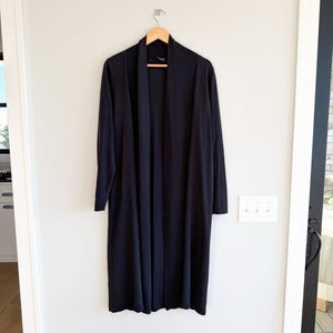 Eileen Fisher 100% Wol Open Duster Cardigan Black M
