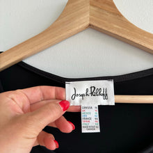 Load image into Gallery viewer, Joseph Ribkoff 3/4 Sleeve Sheer Overlay Chiffon Blouse Black 14
