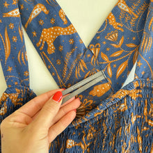 Load image into Gallery viewer, Anthropologie The Piper Bandeau Cutout Mini Sun Dress Blue L
